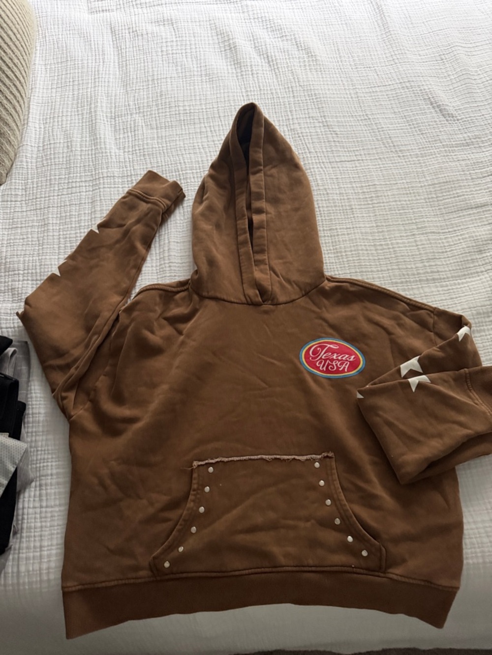 Zara Brown Fleece-Lined Pullover Hoodie